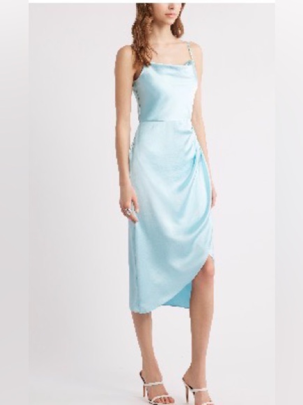 Open edit, cowl satin midi dress